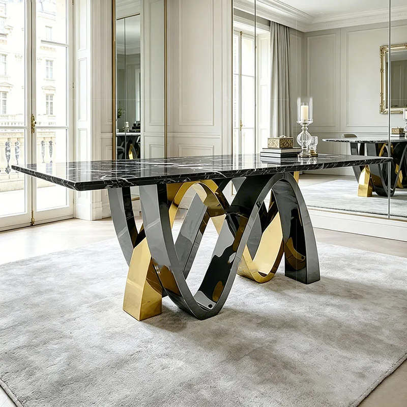 Designer Italian Dining Table Marble Legs Metal Luxury Entryway Dining Table Coffee Portable Mesas De Comedor Furniture For Home