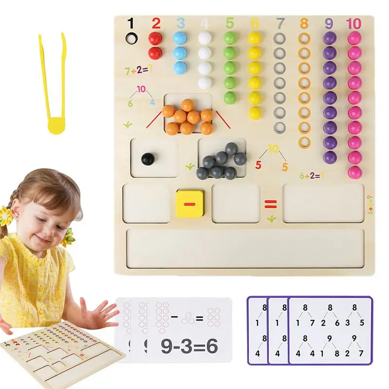 Kids Montessori Wooden Toys Hands Brain Training Beads Toys Early Educational Puzzle Board Math Game