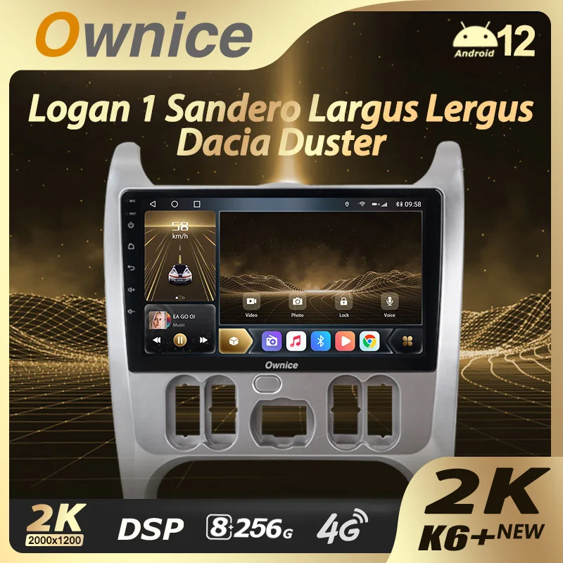 

Ownice K6+ 2K for Renault Logan 1 Sandero 2009 - 2015 for Dacia Duster 2010 - 2017 Car Multimedia Player Navigation GPS Android