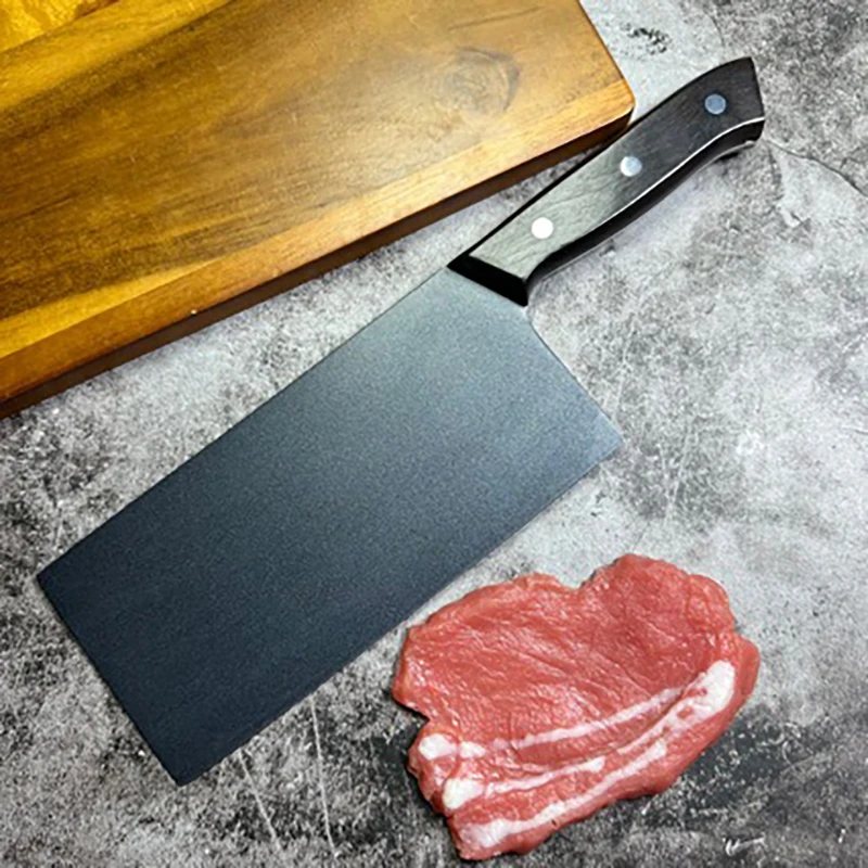 

7.7 Inch Slicing Knife Weld Tungsten Powder Alloy Steel Blade Ebony Handle Sharp Chefs Cleaver Kitchen Knives Cooking Tools