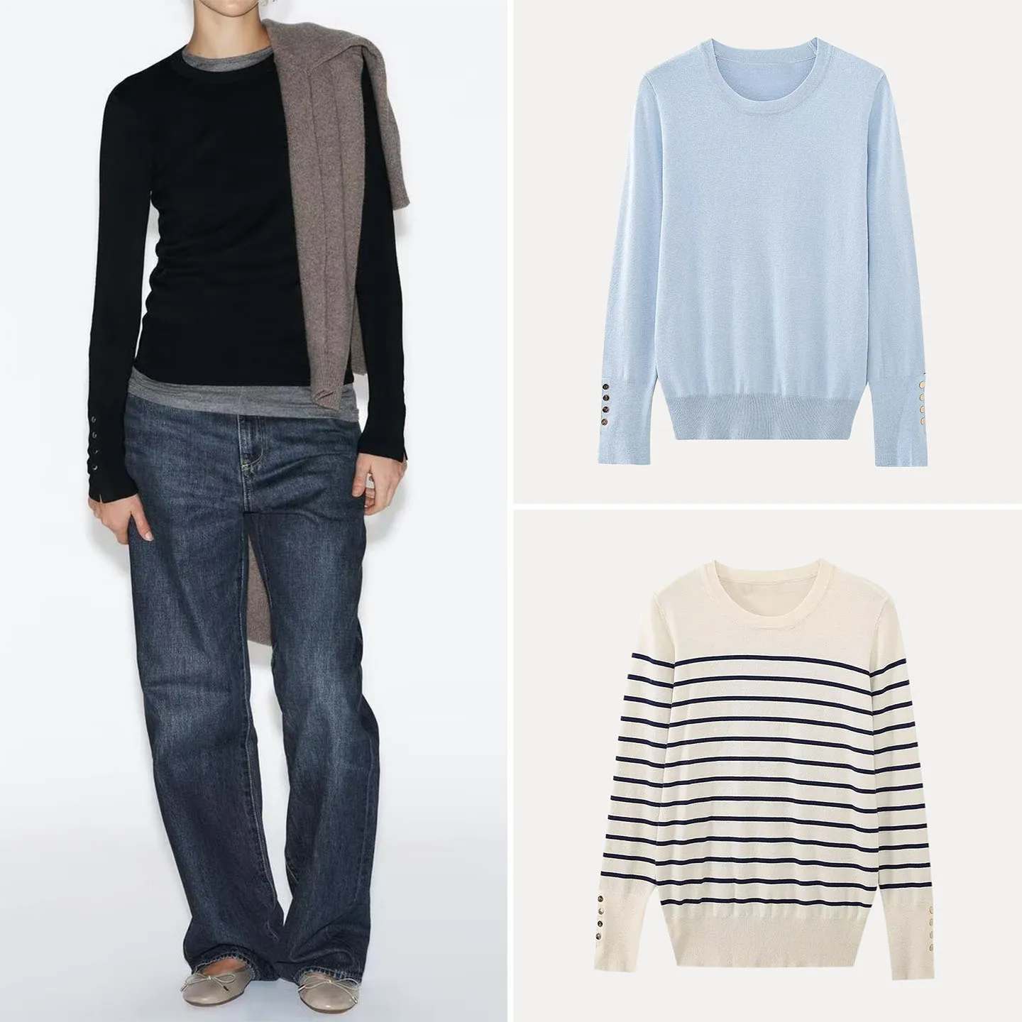 

Faionable Plain Knit Sweater Autumn 2025 Commute Sle Women's Faion Ele Long Sve round Ne Knitted Top for Girls