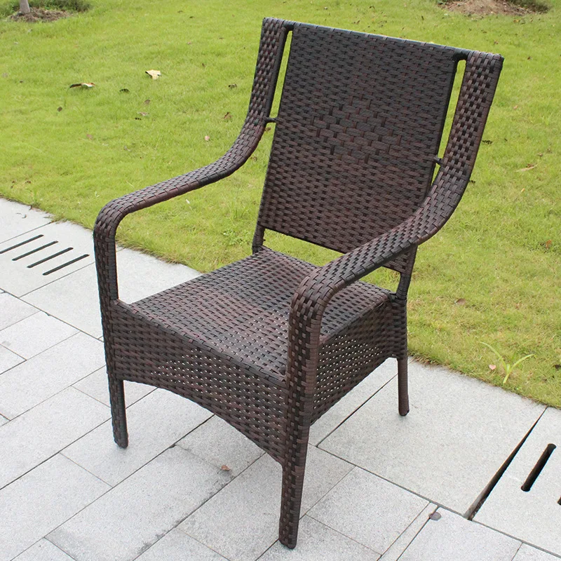 Outdoor rattan chair three five-piece balcony table and chair rattan courtyard bar catering villa scenic leisure combination fur