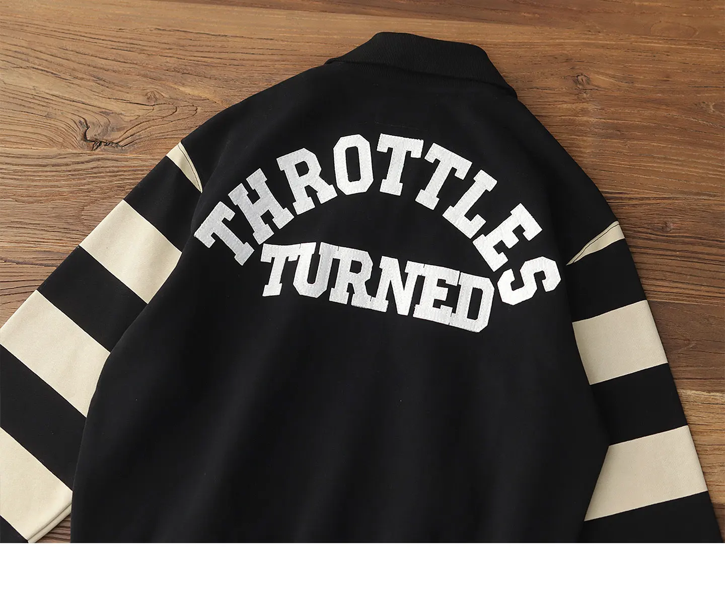 Autumn American Retro Heavyweight Half Open Collar Letter Printed Sweatshirts Men's Simple 100% Cotton Washed Loose Casual Coat