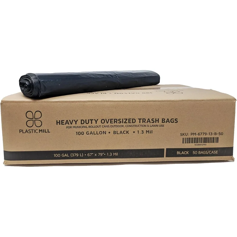 

100 Gallon SUPER Extra Large Trash Bags: Heavy Duty, Oversized Garbage Can Liners