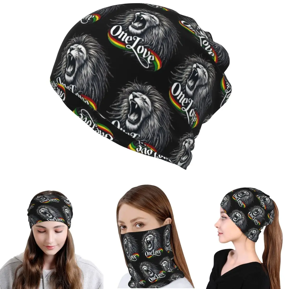 Rastafarian Amaiquina Reggae Rasta Lion Street Skullies Bandana Halstuch Magic Scarf Gesichtsmaske Mütze Unisex Erwachsene