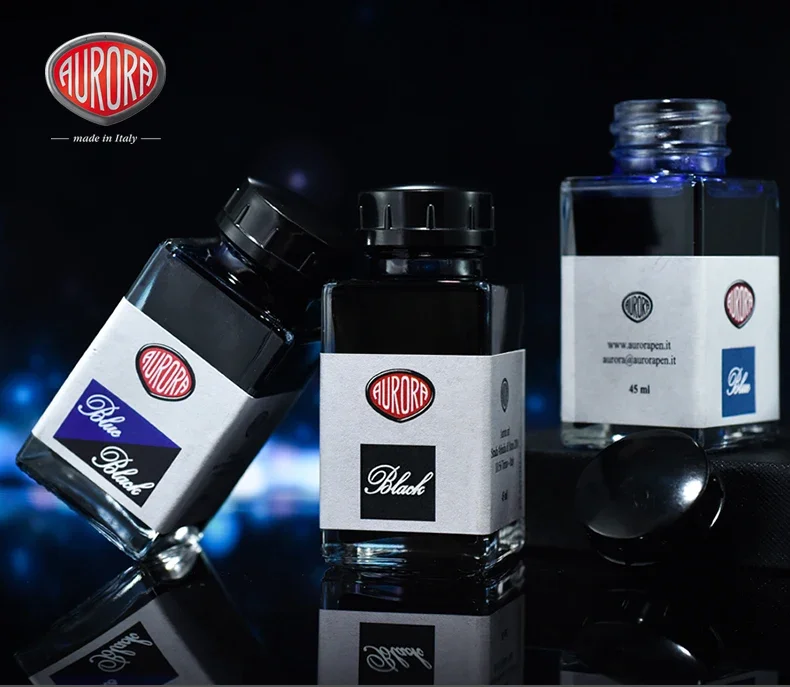 original-italiano-aurora-embotellado-negro-tinta-sin-carbono-papeleria-azul-negro-con-buena-fluidez-pluma-bolsa-de-tinta-color