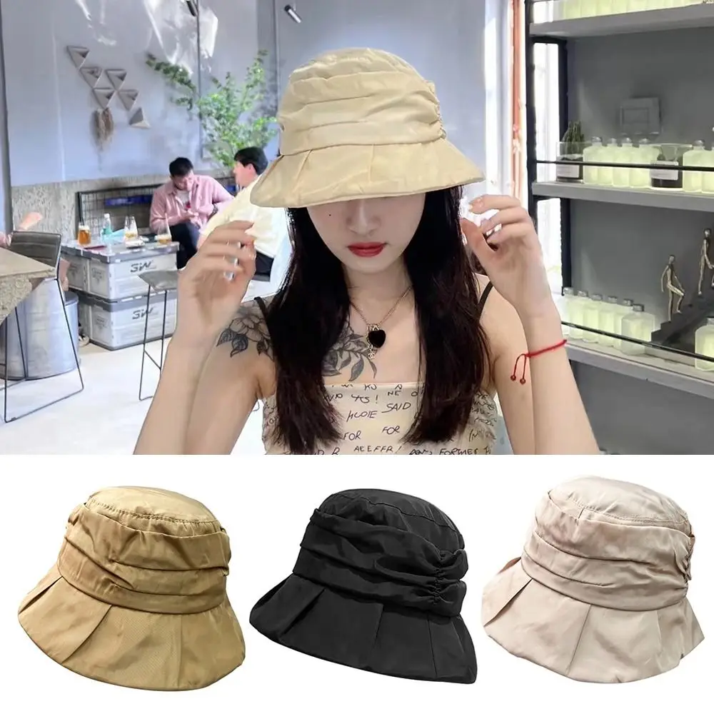 New Fashion Spring Summer Bucket Hats for Women Panama Fisherman Caps Outdoor Travel Beach Sun Hat Lady Foldable Sunscreen Hat