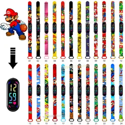 Pokemon Super Mary Mario Bracelet Waterproof Clock Watch Touch Student Childrens Sports LED Birthday Gifts Boy Christmas Toys