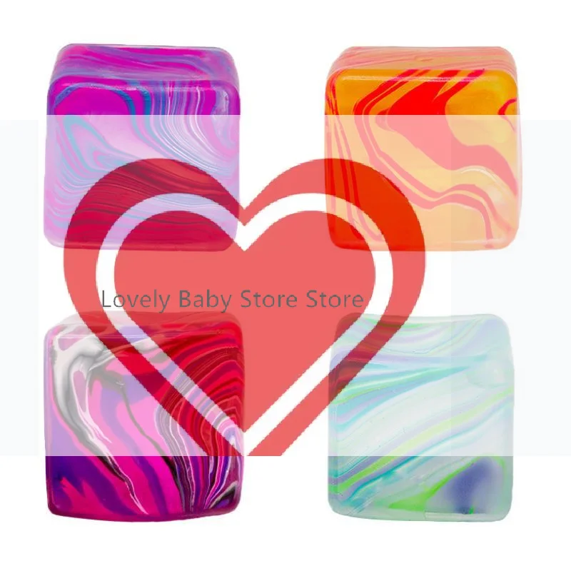 

【BS】Colorful Marble Squishy Fidget Cubes With Soft Texture And Stress Relief Perfect For Kids Adults Home Office Travel