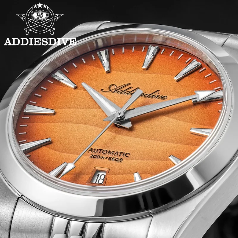 

ADDIESDIVE Sapphire Crystal 39mm Mechanical Automatic Watch Desert Texture AD2540 BGW9 Super Luminous 20Bar Diver Men's Watch