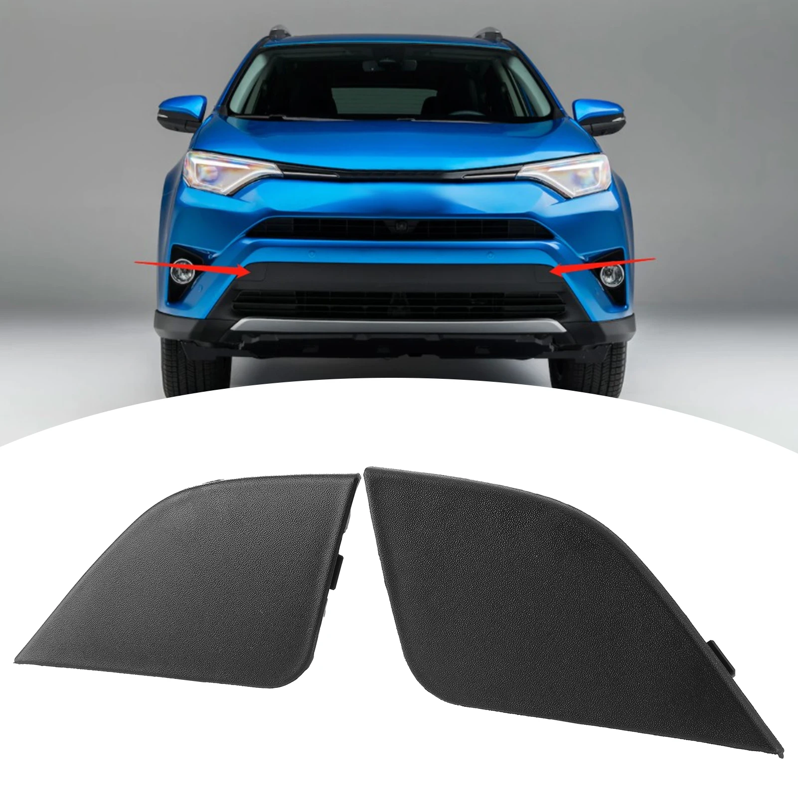 

Pair of Car Front Bumper Tow Hook Eye Cover Cap 53285‑0r080 Replacement Fit for RAV4 16‑18