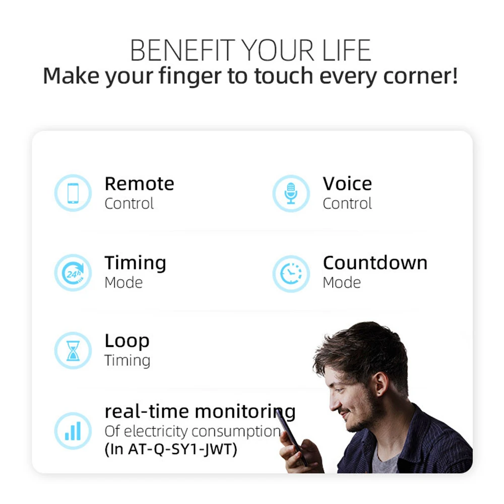 Interruptor de circuito inteligente con Wifi para el hogar, módulo de temporizador con Control por voz, Alexa, Google Home, Alice, Tuya, 16A, 1P, DIN
