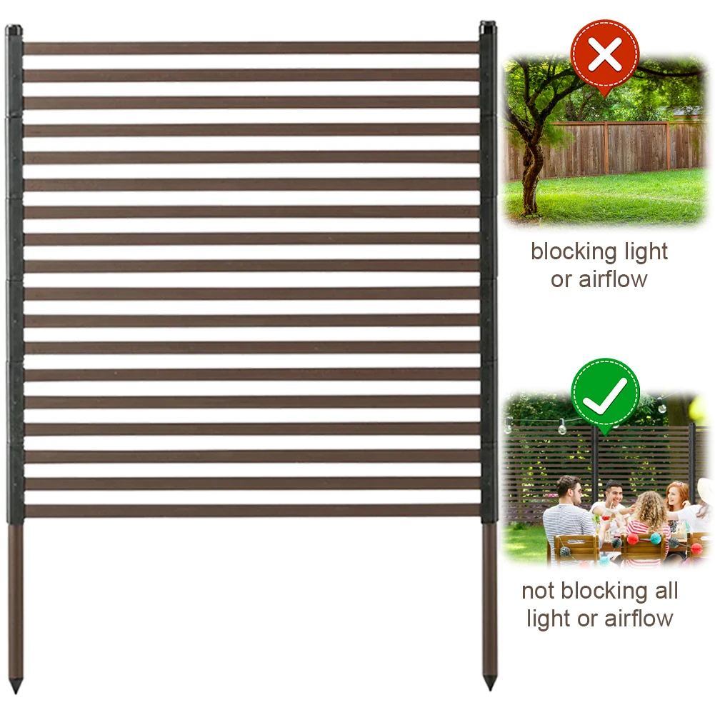 

3 Ft W X 4 Ft H Metal Privacy Fence PE-Coated Steel Pipe Privacy Screen Fence Fence Panel for Outside Patio Garden Backyard
