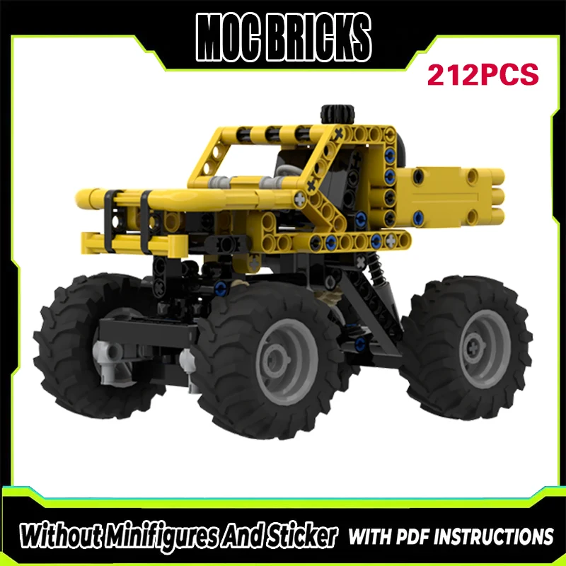 

Конструктор City Car Model MOC: Монстр-трак с рулевым управлением HOG, модульная технология, подарки, праздничный набор для сборки, детские игрушки