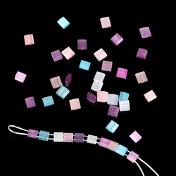 50/100pcs Two Hole Glass Seed Beads 5x5x2mm Cube Flat Square Spacer Beads 2 Hole for Jewelry Making Bracelet DIY Charms Crafts