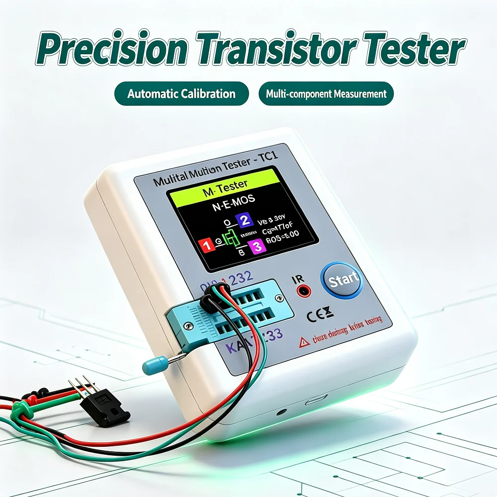 Handheld Precision Transistor Tester Display Analyser for Electronic Component Diode Triode Capacitor Testing