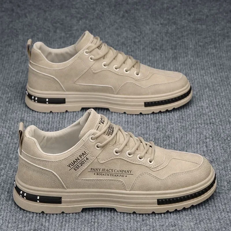 Zapatos de trabajo de primavera para hombre, zapatos informales antideslizantes transpirables, zapatillas ligeras de moda para actividades al aire libre, zapatos planos cómodos para caminar