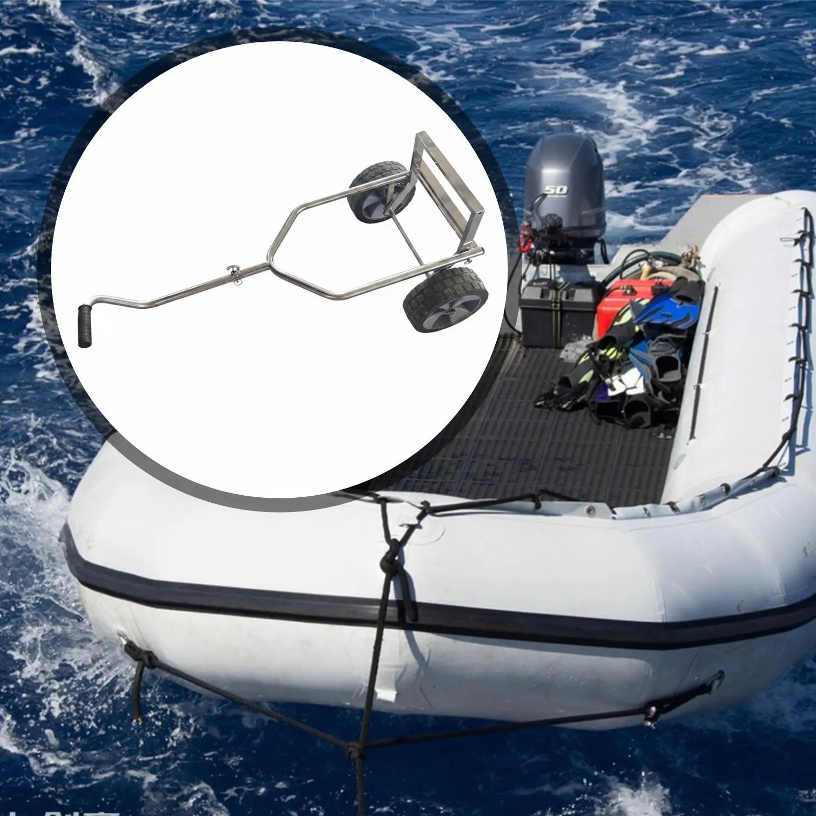 Boat Trailer Dolly Portable Adults Fishing Carrier Multipurpose Men Outdoor Kayak Cart for Inflatable Boats Trailer Mover Dolly