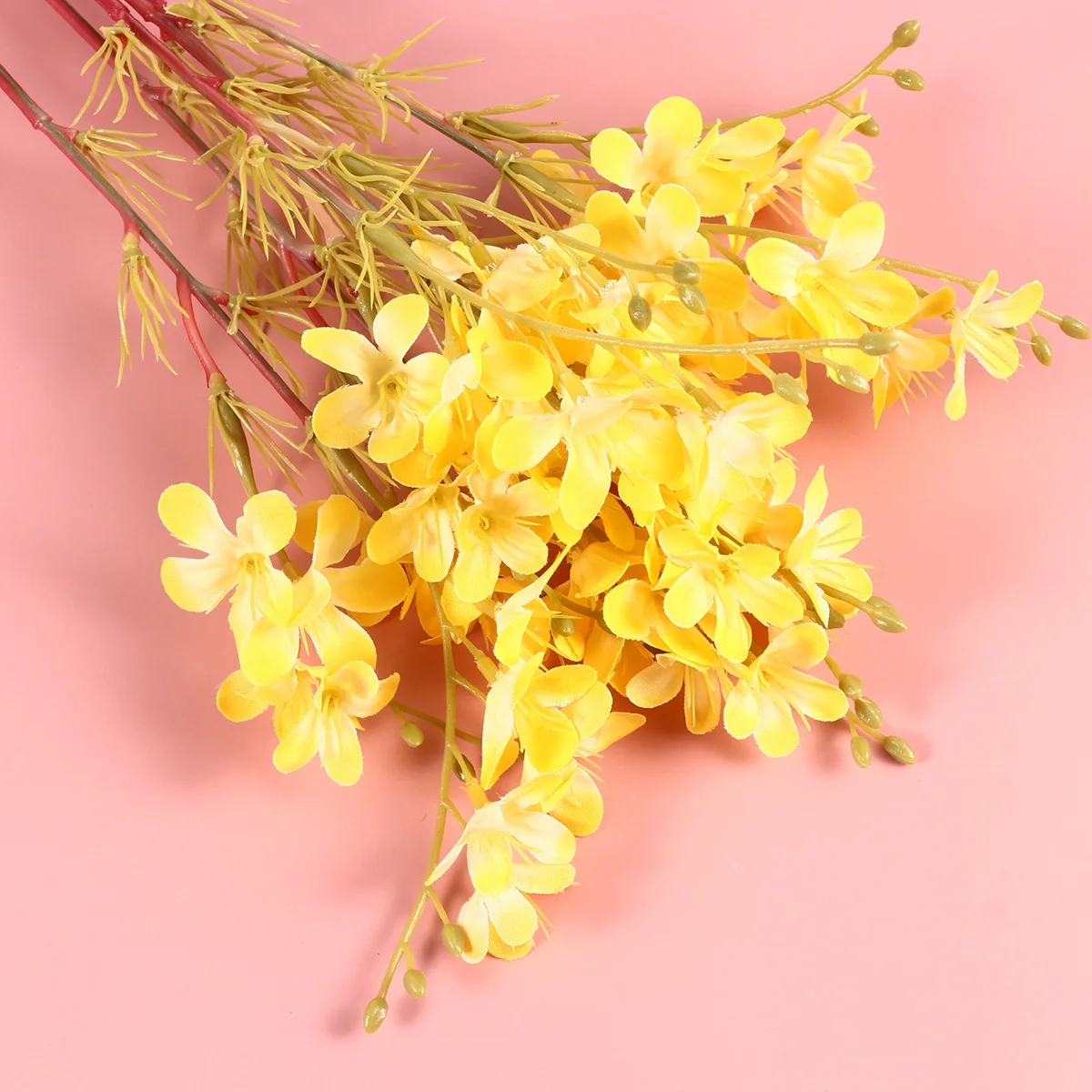 

12pcs Artificial Silk Cloth Fake Flowers Lifelike Decor Household Office Wedding Party Props Adornments Yellow