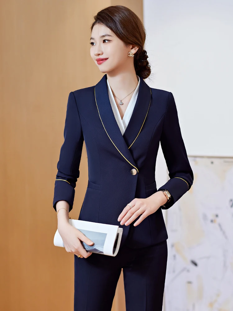 

Ele Women's Suit Set Hotel Front Desk Reception Air Steward orm High-End Workwear Polyester Material