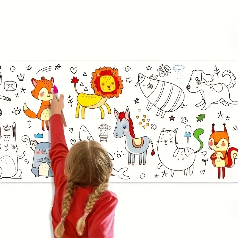 Extra-Long Drawing Paper, Doodle Scroll, Can Be Cut, Suitable for Coloring and Painting, Ideal for Easter, Halloween, and Christmas Gifts