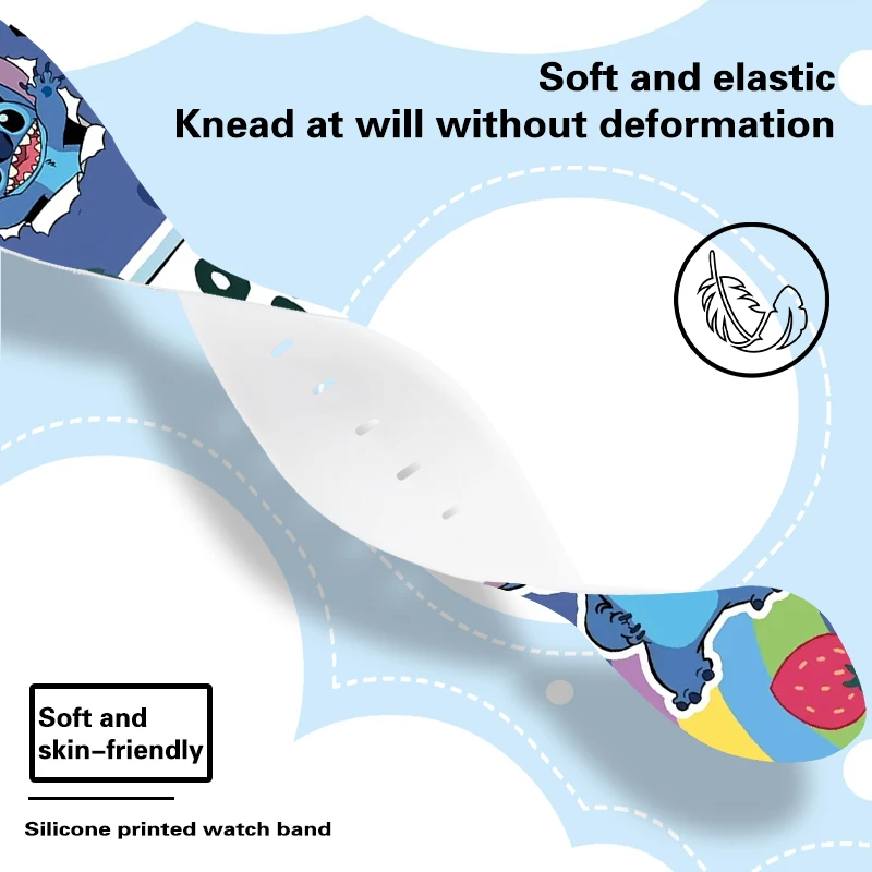 20mm Stitch Series 2 Printed Strap for Samsung Galaxy Watch 7/6/5 40mm 44mm Band Replaceable Watchband for Xiaomi Huawei Amazfit