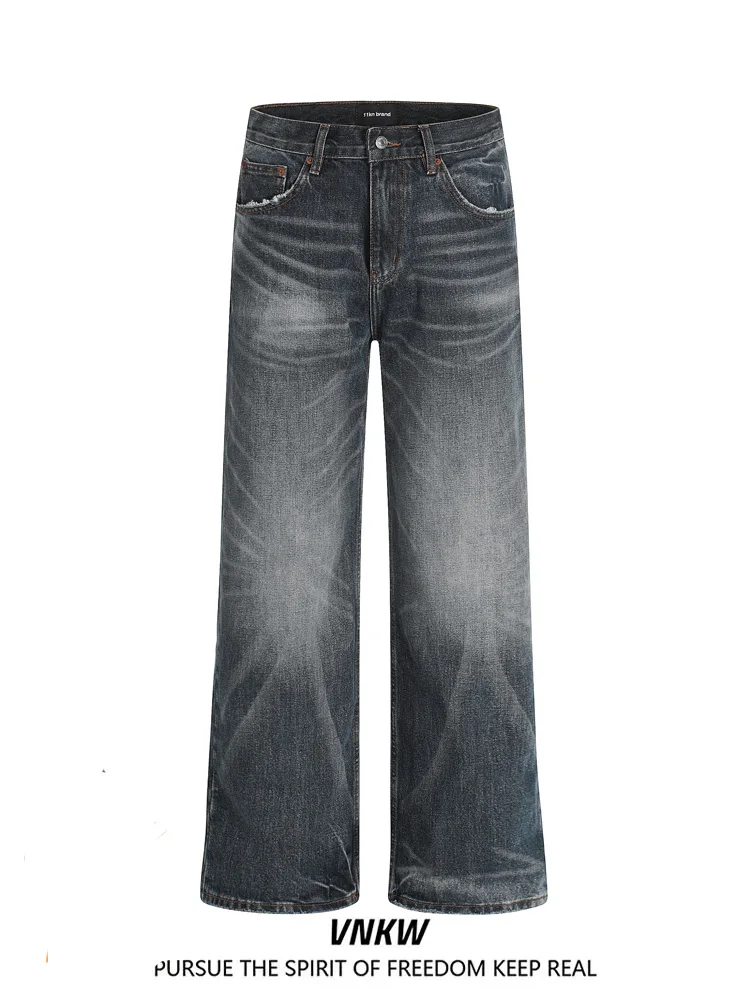 

Loose Straight Leg adient Jeans Men Women Casual Wide Leg Pants Slimming Workwear Long Trousers Youth Faion