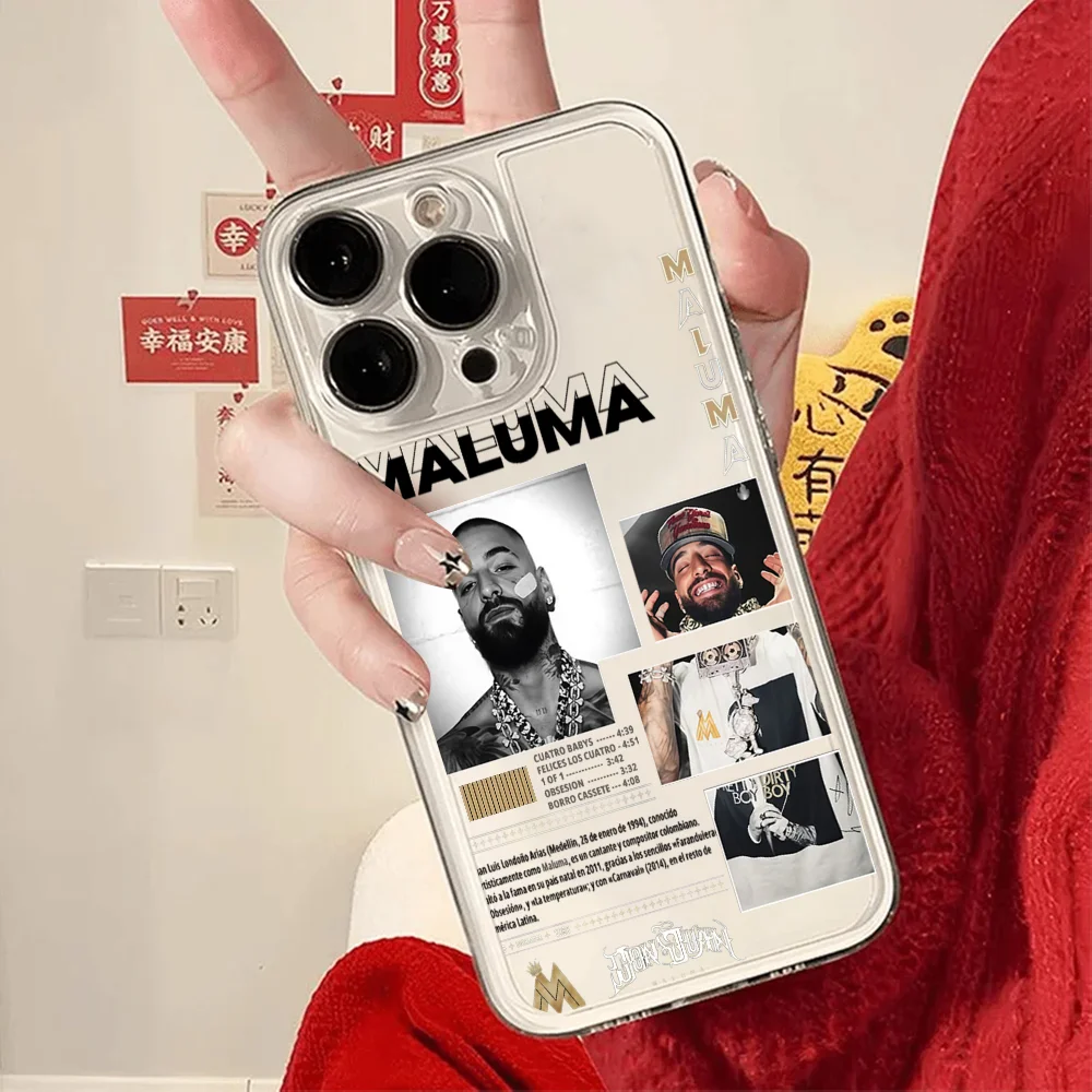 コロンビア人歌手 マルーマのスマホケース、Samsung Galaxy S25 Ultra、S24 FE、S23、S22 Plus対応、クリア、耐衝撃、ソフトバンパー