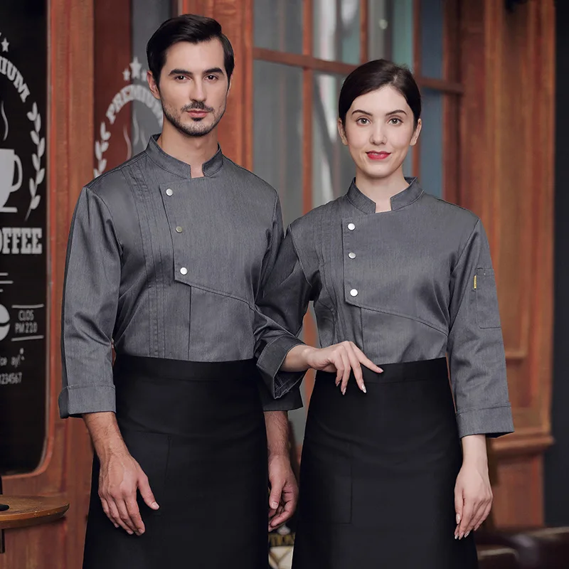 Uniforme de Chef de manga corta para hombre y mujer, ropa de trabajo de verano para cocina, restaurante, cantina, ropa de Chef, monos largos