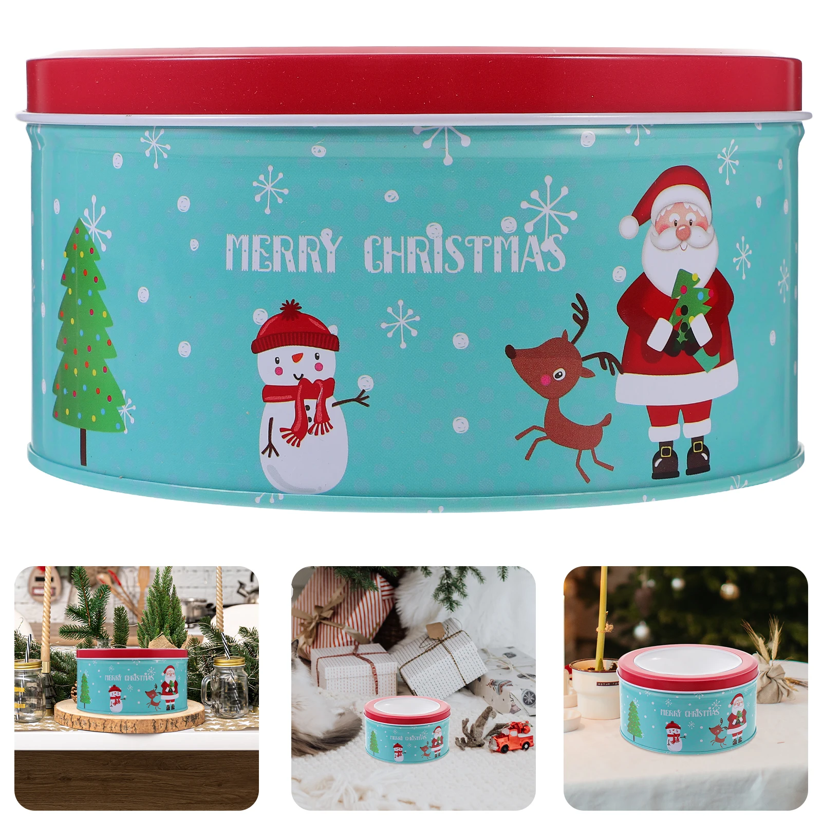 

Christmas Candy Box Easy Open Close Tinplate Tin Xmas Biscuit Cookie Container Festive Storage Holiday Gift Packaging