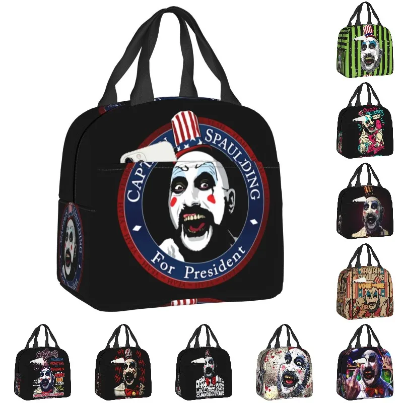 Captain Spaulding Insulated Lunch Bag House of 1000 Corpses Thermal Cooler Lunch Box for Women Kids Food Picnic Tote Bags