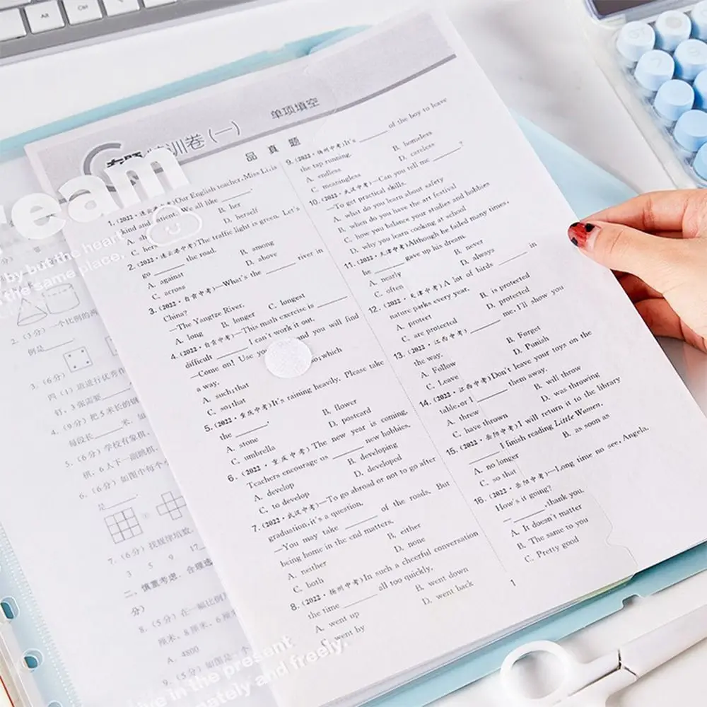 INS نمط فضفاض ورقة A4 مجلد ملفات انفصال الطلاب القرطاسية كتاب البيانات شفافة مكتب تخزين كتيب مكتب المدرسة