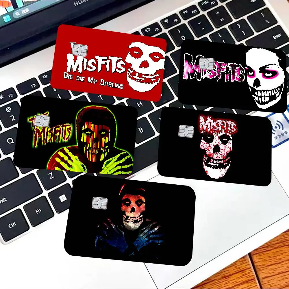 Classic Punk Band The M-Misfits Fashion Matte Gold Silver Black Matte Film Skin Sticker Tape for Bank Credit Debit Card