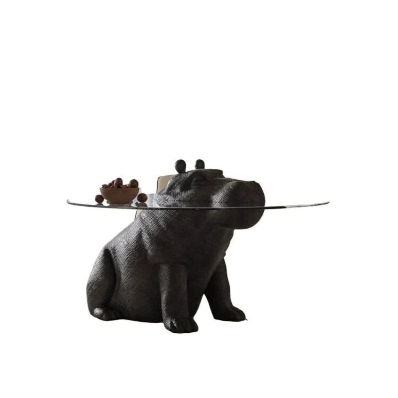 

Tempered glass round personalized Italian minimalist Nordic animal shape coffee table