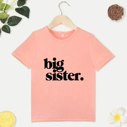 Pink Big Sister T-Shirt Summer Kids Tees Comfy Y2K Style Comfy Dropship All-match Exquisite High Quality Child T Shirts Hot Sell