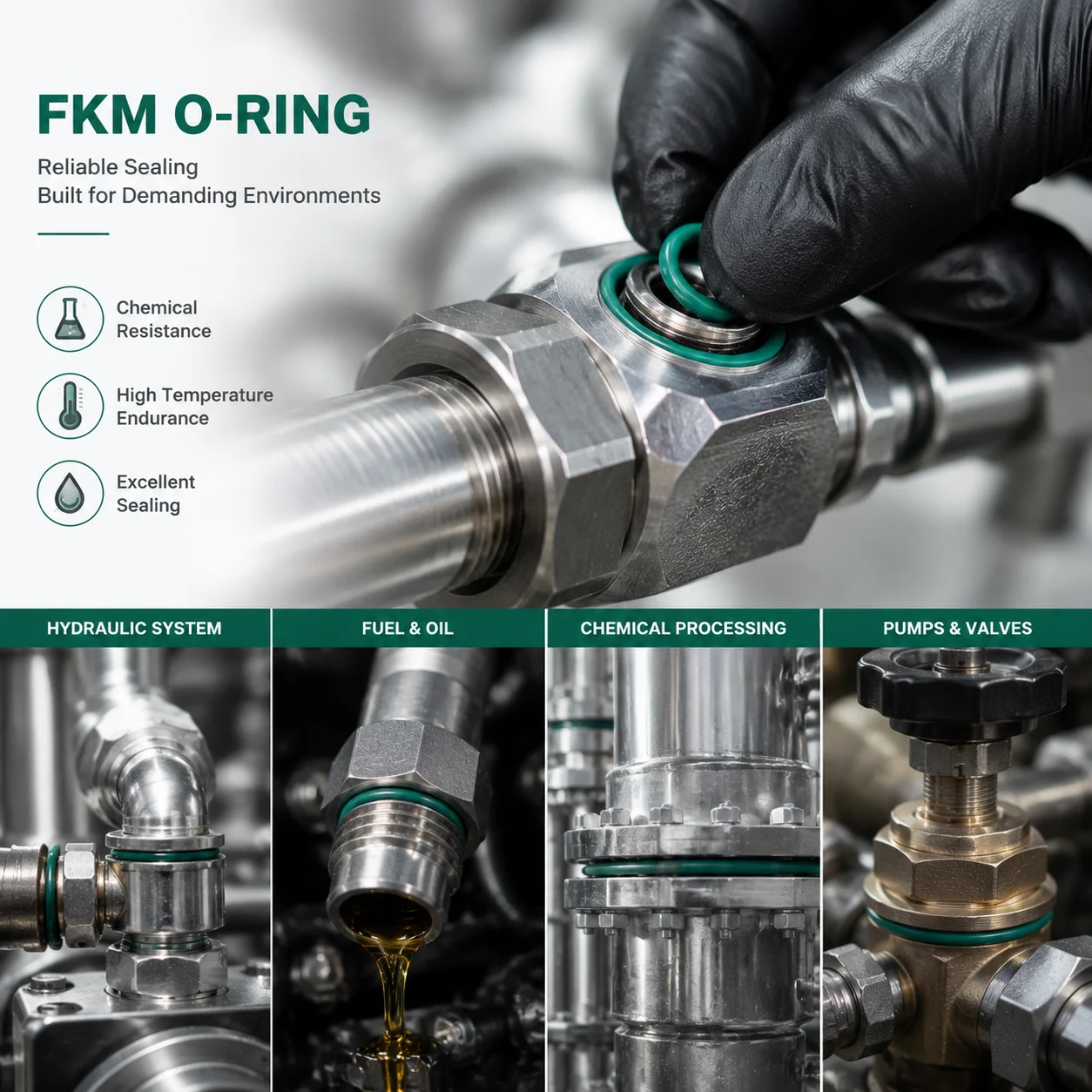 225 Pieces FKM O-ring Repair Box, Inner Diameter 6-30mm CS 1.9mm, Acid and Alkali Resistant Industrial Equipment Sealing Gasket