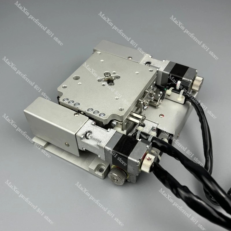 YRA - 070 Mesa de Alineación Eléctrica Delgada de 3 Ejes con Precisión Micrométrica, Mesa de Trabajo Automática UVW, Plataforma de Posicionamiento de Precisión de 70 mm