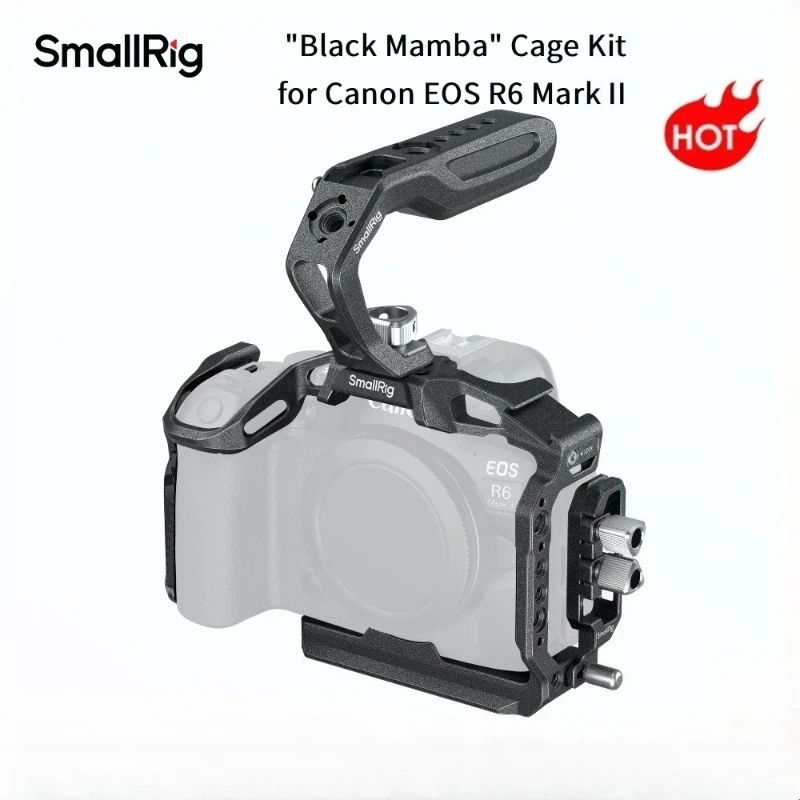 SmallRig Canon EOS R6 Mark II Black Mamba Cage Kit with Top Handle Cable Clamp Arca-Swiss Quick Release Plate Photography Access