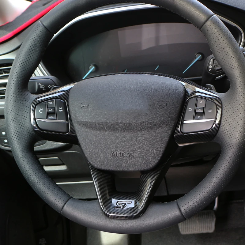 

Auto Styling steering wheel shiny cover Decorative steering wheel patch for Ford new Focus Mk4 2019 -2023 ST Line
