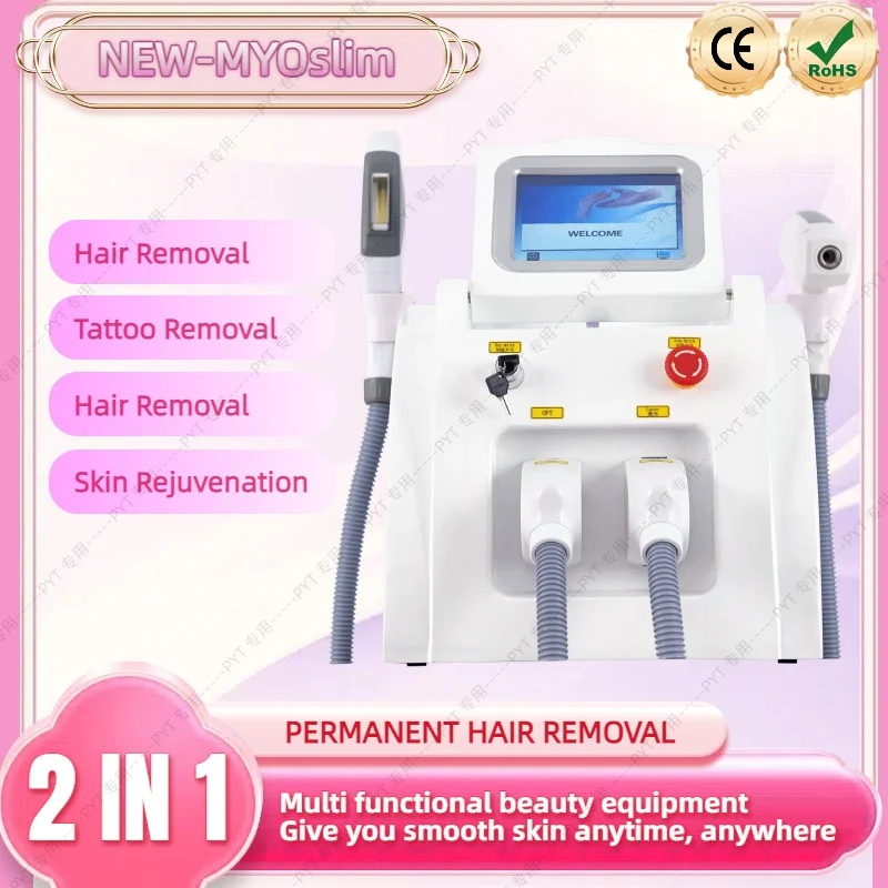 OPT IPL Nd YAG 2 In1 Multifunctional Laser Machine Professional Hair Tattoo Removal Equipment Picosecond Skin Rejuvenation Salon
