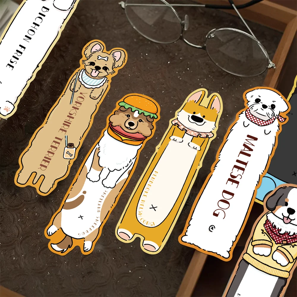 30pcs reading puppy themed bookmarks animal decorations student reading books book page marking paper card marking bookmarks