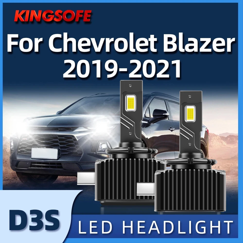 

KINGSOFE Fit ForChevrolet Blazer 2019 2020 2021 2Pcs автомобиль свет D3S светодиодные фары High Low Beam лампы 6000K CSP чип 1:1 ксенон