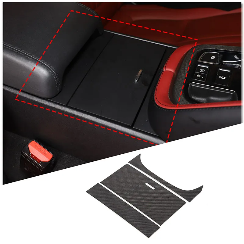 Real Carbon Fiber Car Gear Shift Water Cup Holder Panel Decorative Cover Trim For Jaguar F-TYPE 2013-2024 RHD Auto Accessories