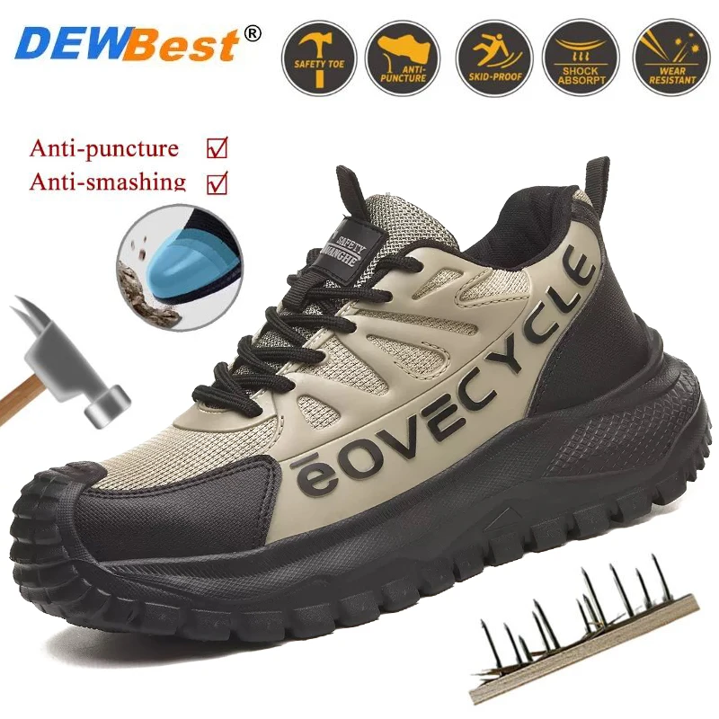 New Spring and Autumn Lightweight Fashion Women's High-Top Safety Shoes Anti-Smash Anti-Puncture Wear-Resistant Work Shoes