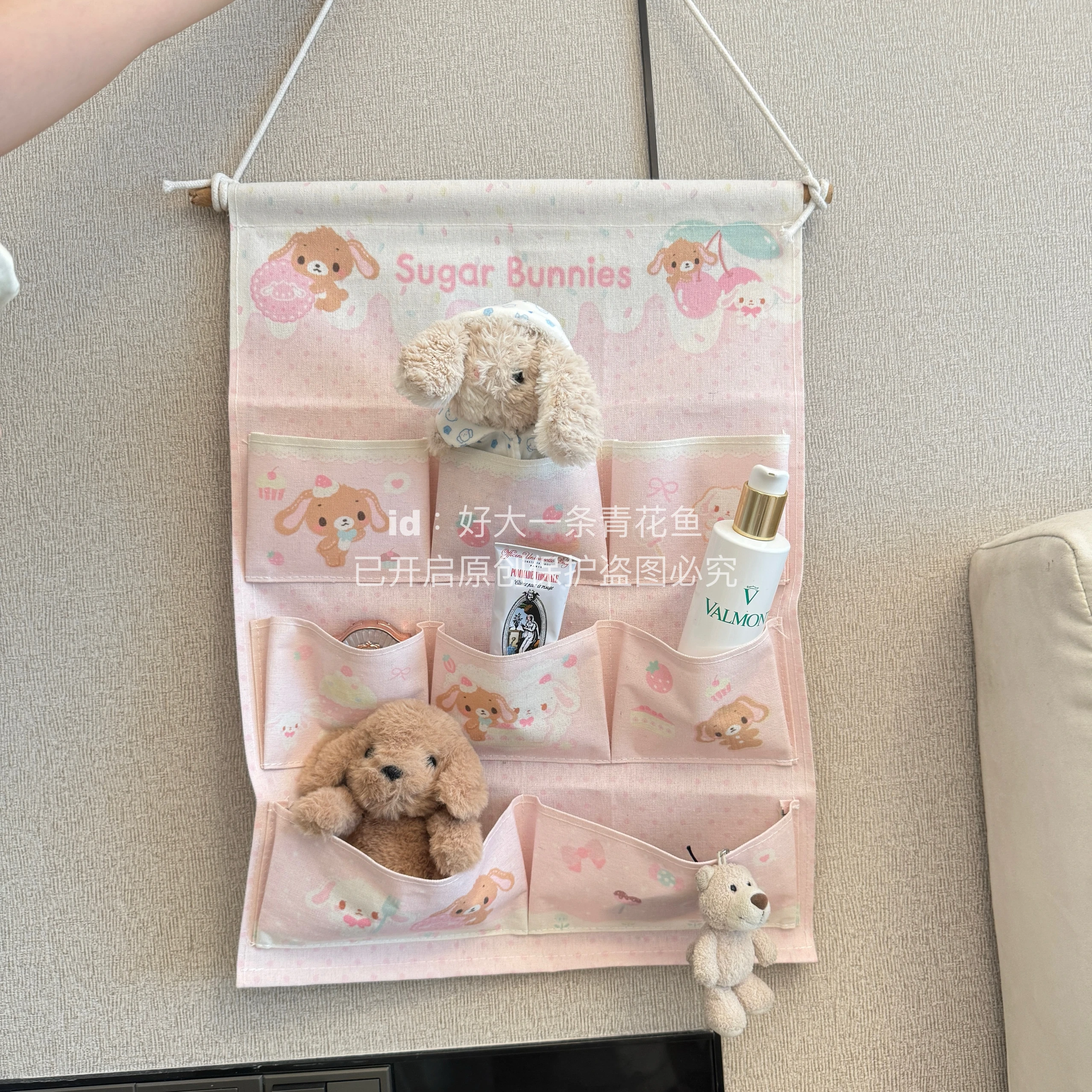 

Kawaii Sugarbunnies Storage Hanging Bag Wardrobe Dormitory Hanging Learning Miscellaneous Hanging Waterproof Storage Bag Gift