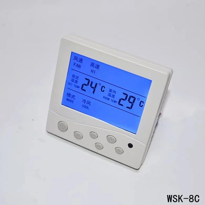 مكيف الهواء المركزي LCD ترموستات شاشة تعمل باللمس التحكم الذكي في درجة الحرارة لوحة التبديل ملف المروحة #5