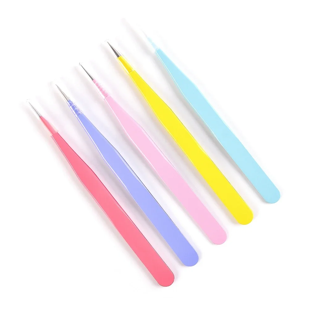 1PC Nail Art Strass Picker Lash Pinze Tronchesi Clip a punta 5 colori Pinzette per adesivo Decal Strass Strumenti per manicure