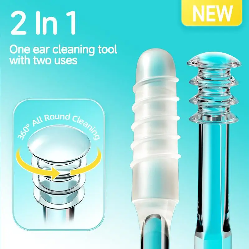 24Pcs/Box Disposable Disposable Ear Swabs Double Head Ear Cleaner Sticky Earwax Remover Stick Soft Sticky Ear Digger