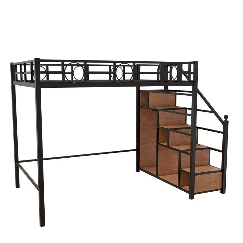 

Elevated bed Nordic wrought iron bunk bed Multifunctional iron frame pavilion bed Home