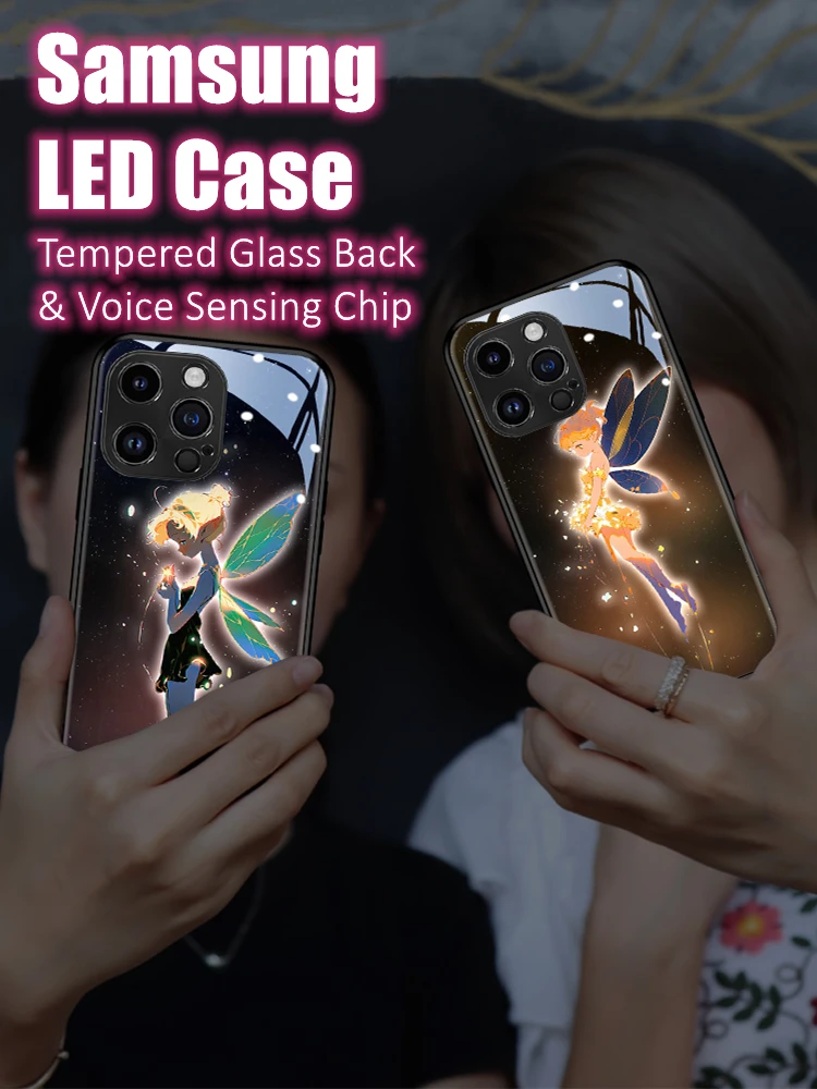 

Spirit Voice Sensing LED Light Glow Luminous Party Phone Case for iPhone 16 Pro Max Plus Tempered Glass Cover for Christmas Gift